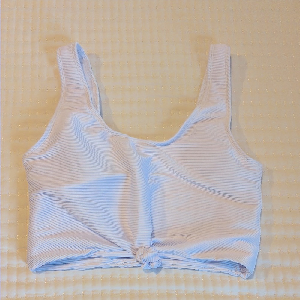 Coral Reef Swim Traveler Swim Top White Ribbed Size L